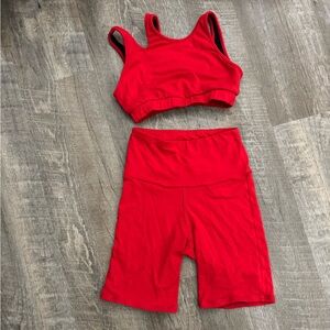 Red honeycut two piece set gorgeous Sz XS